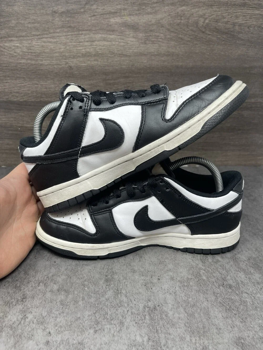 Nike Dunk Low Panda Sneakers Kids Size 6.5Y Black White Athletic Trainer